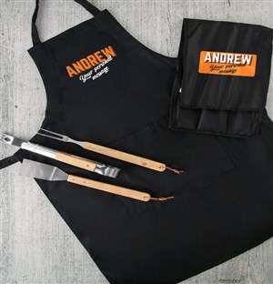 Personalised Braai Apron and Tongs