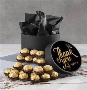 Personalised Thank You Ferrero Rocher Hatbox