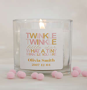 Personalised Twinkle Twinkle Baby Girl Candle
