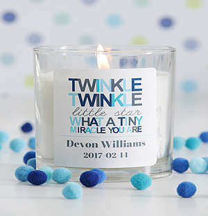Personalised Twinkle Twinkle Baby Boy Candle
