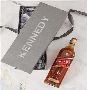 Personalised Grey Box With Johnnie Walker