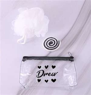 Personalised Hearts Clear Cosmetic Bag