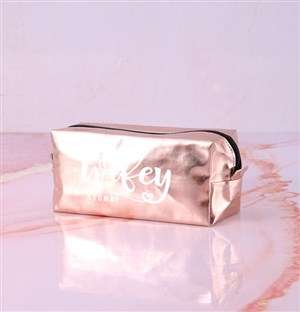 Personalised Wifey Rose Gold Cosmetic Bag