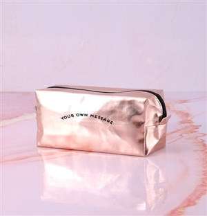 Personalised Message Rose Gold Cosmetic Bag