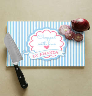 Personalised With Love Glass Chopping Board