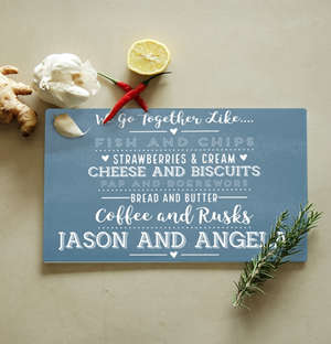 Personalised Go Together Glass Chopping Board