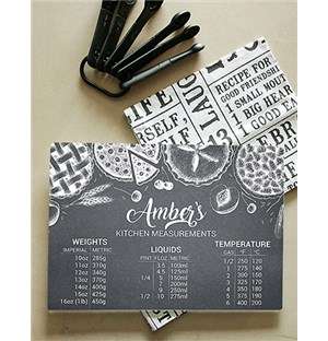Personalised Measurements Glass Chopping Board
