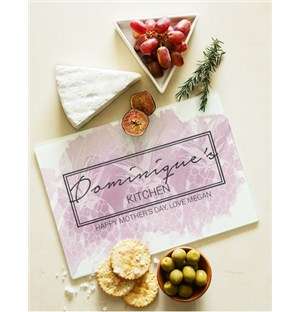 Personalised Kitchen Chic Glass Chopping Board