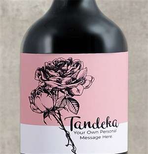 Personalised Rose Sketch Wine