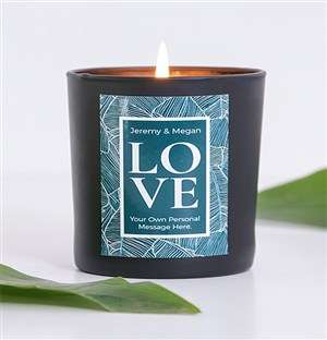 Personalised Black LOVE Candle