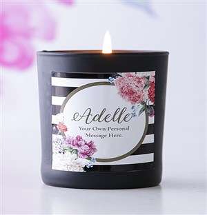 Personalised Black Name and Message Candle