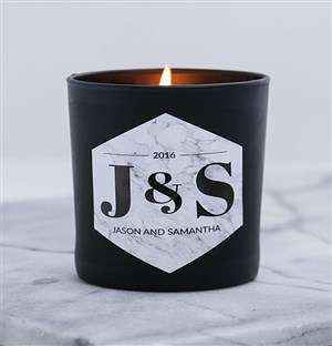 Personalised Black Gold Anniversary Candle