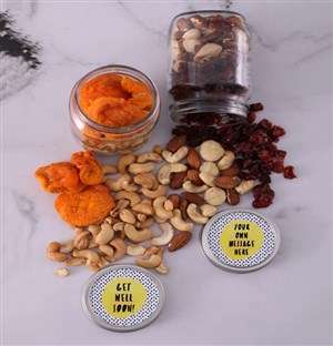 Personalised Get Well Fruit and Nut Jar Set