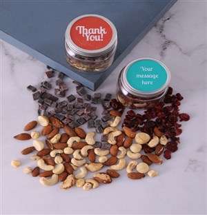 Personalised Thank You Fruit n Nut Jar Set