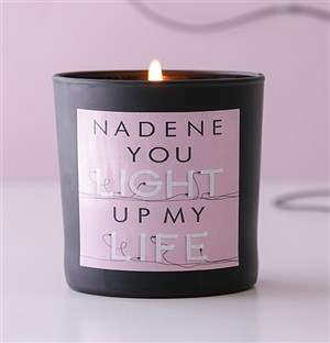 Personalised Black Light Up My Life Candle
