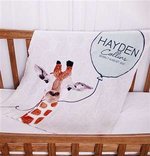 Personalised Animal Baby Fleece Blanket