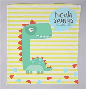 Personalised Saurus Baby Fleece Blanket
