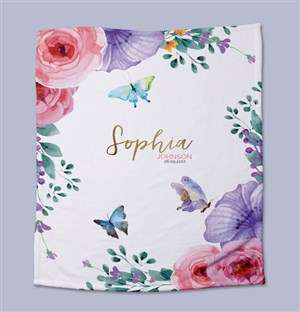 Personalised Floral Baby Bed Set