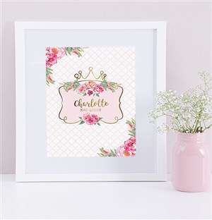 Personalised Framed Princess Print