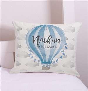 Personalised Blue Air Balloon Scatter Cushion