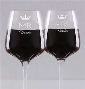 Personalised Tied The Knot Wine Glass Set