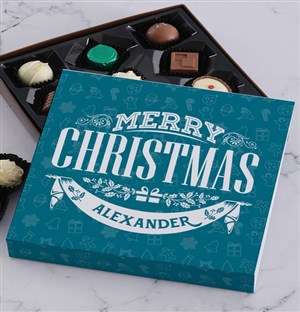 Personalised Blue Christmas Choc Tray