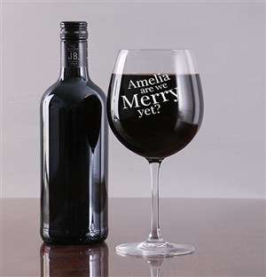 Personalised Merry Yet Wine Glass