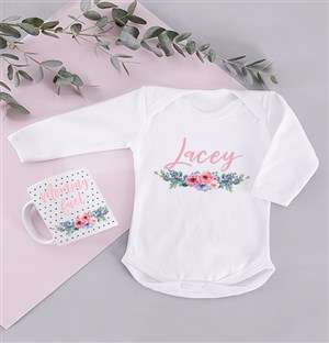 Personalised Floral Mommy and Baby Gift