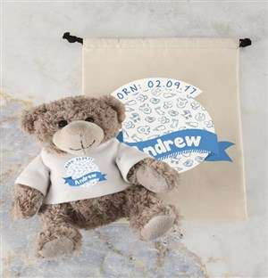 Personalised Birthday Fun Teddy and Drawstring Bag