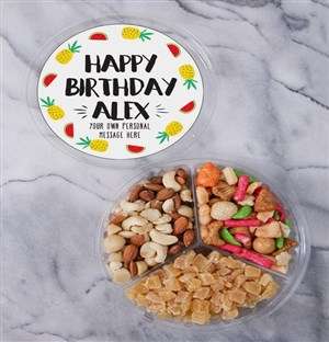 Personalised Birthday Fruit and Nut Tub