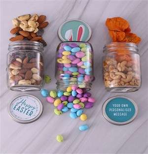 Personalised Easter Fruit and Nut Jar Trio
