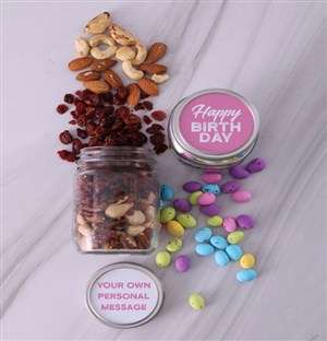 Personalised Happy Fruit and Nut Jar Set