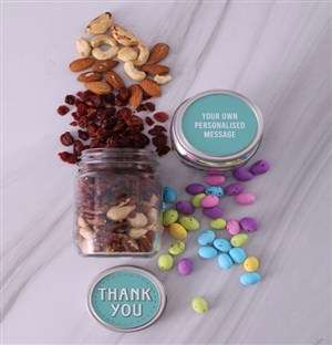 Personalised Thanks Fruit and Nut Jars