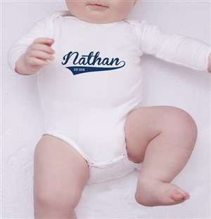 Personalised Baseball Est Onesie