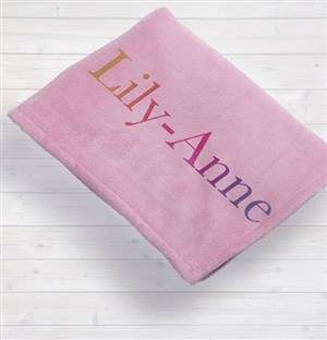 Personalised Multi Colour Baby Fleece Blanket