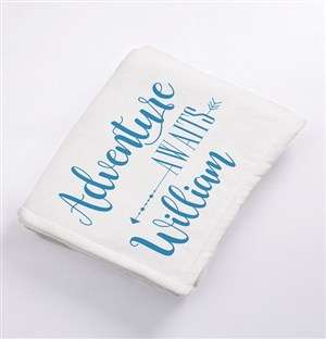 Personalised Adventure Awaits Baby Fleece Blanket