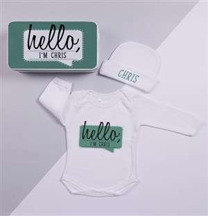 Personalised Keepsake Hello Tin Gift Set