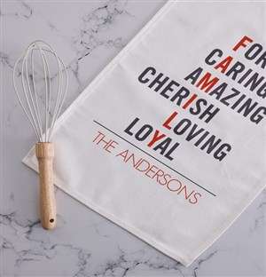 Personalised family tea towel