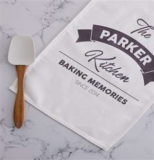 Personalised baking memories tea towel