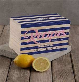Personalised Striped recipe box