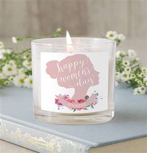 Personalised Silhouette Rose Candle