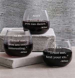 Personalised Trust Your Liquor Wine Glass Set