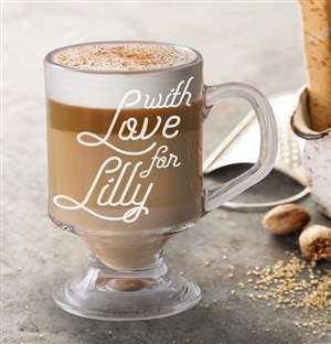 Personalised With Latte Love Glass