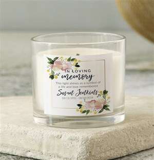Personalised Floral In Loving Memory Candle