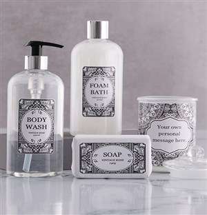 Personalised Black Damask Gift Set