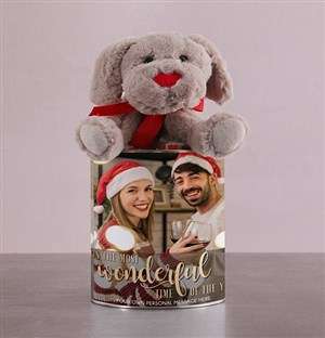 Doggy in a Christmas Photo Tin