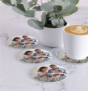 Personalised Christmas Photo Coasters