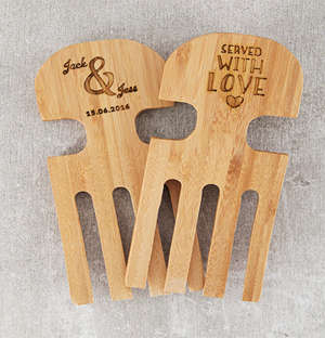 Personalised Name and Date Salad Servers