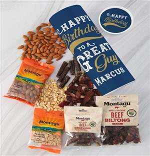 Personalised Birthday Biltong and Nut Tube