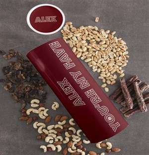 Personalised Fave Biltong and Nut Tube